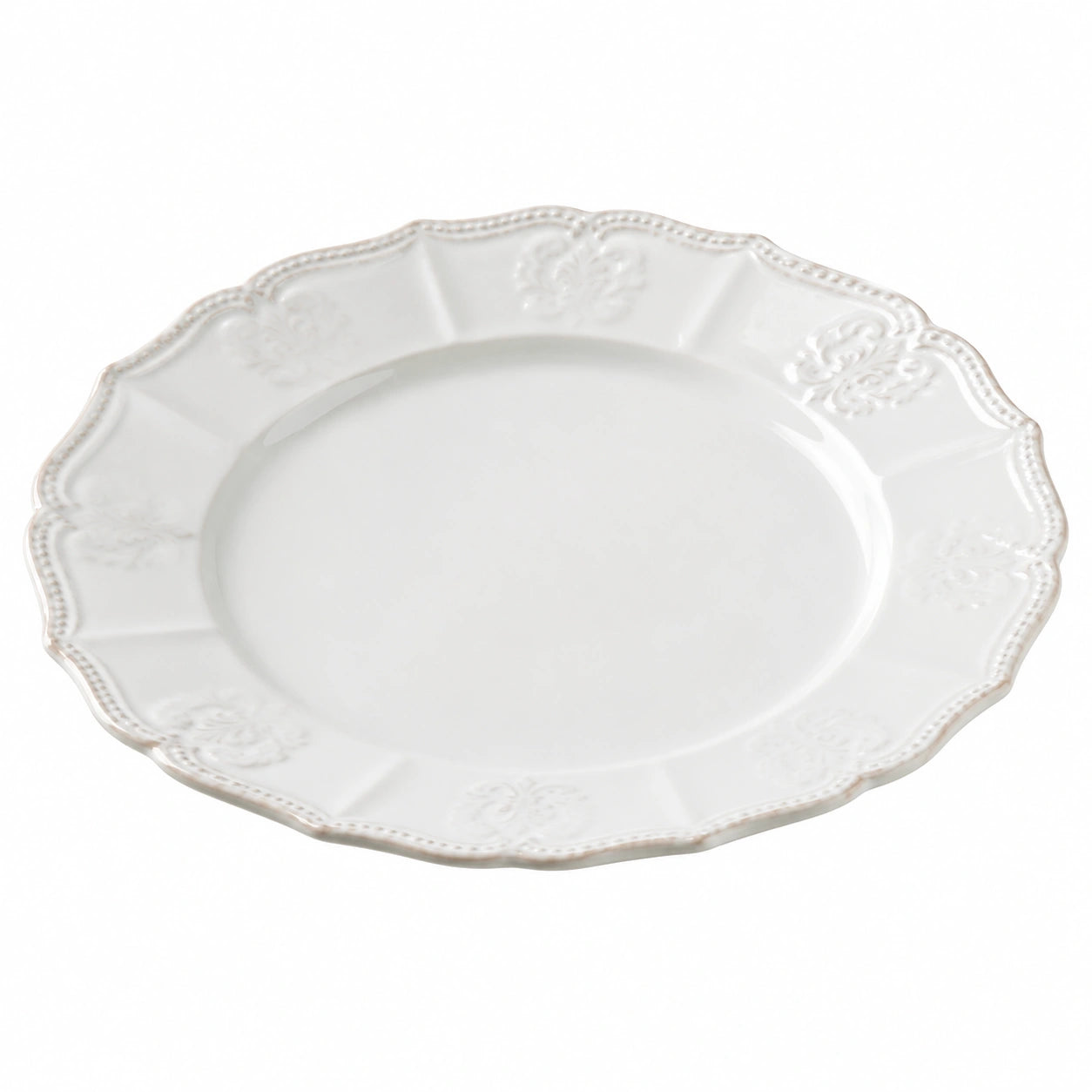 Assiette blanche à motif en relief 28 cm