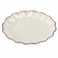 Assiette ondulée en céramique beige 30 cm