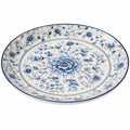 Assiette de service en céramique bleu et blanc à motif floral - Diamètre 30 cm