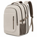 Grand sac à dos beige capacité double compartiment