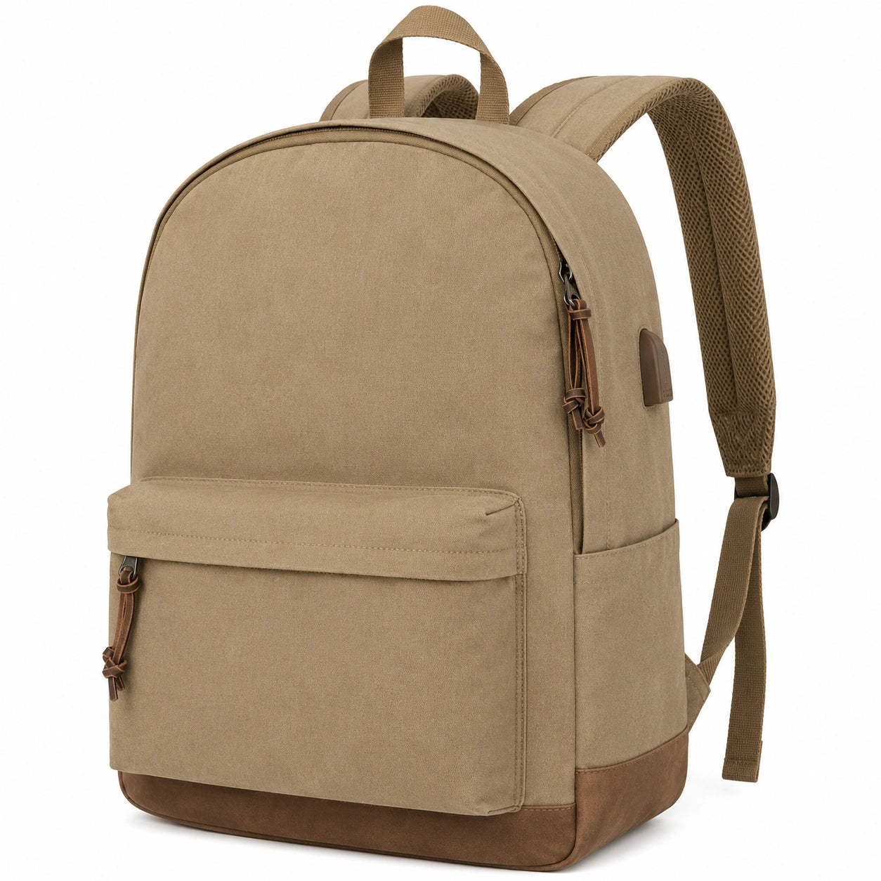 Sac à dos beige avec compartiments multiples et grande capacité