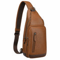 Sacoche bandoulière marron pour homme avec poches multiples