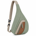 Sac à bandoulière ergonomique vert, beige et marron