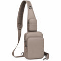 Sac à bandoulière unisexe imperméable marron avec multiples compartiments