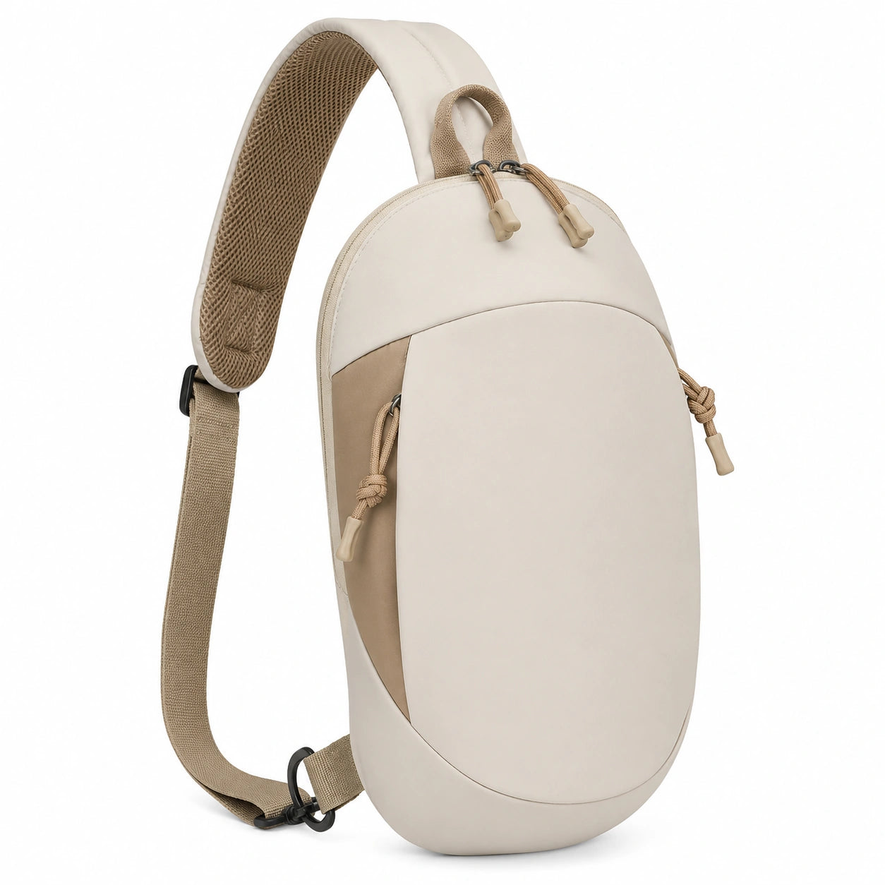 Sac bandoulière ergonomique beige et taupe unisexe