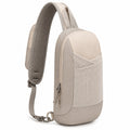 Sacoche bandoulière légère beige avec poche avant