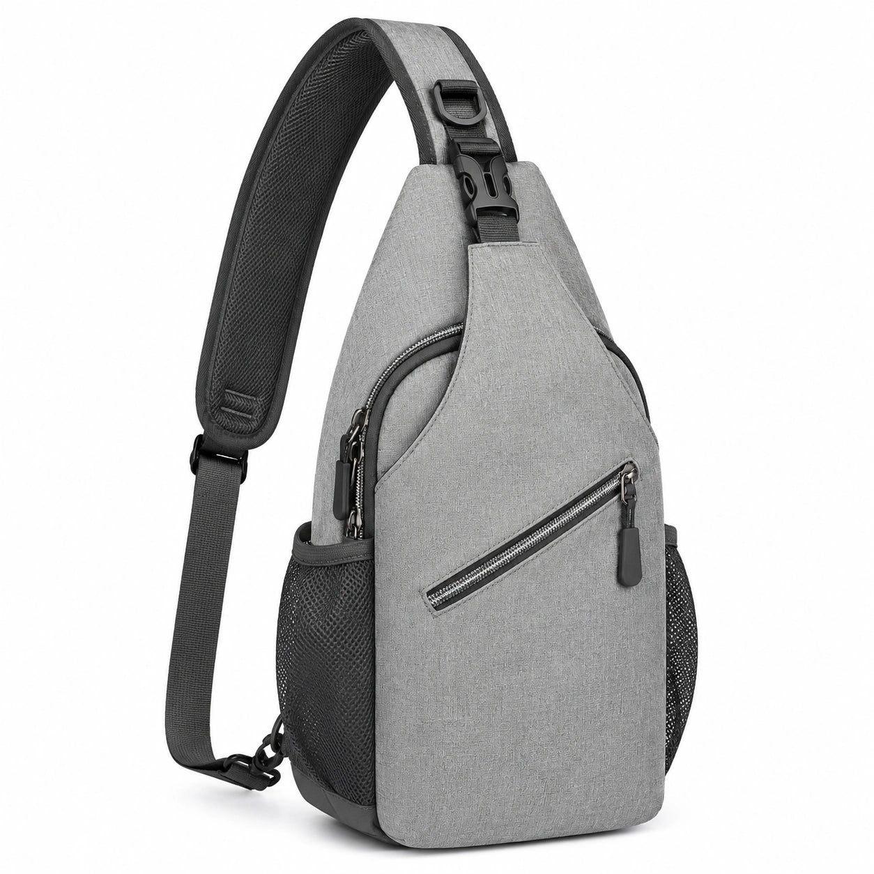 Sac bandoulière antivol imperméable gris avec sangle réglable 10L