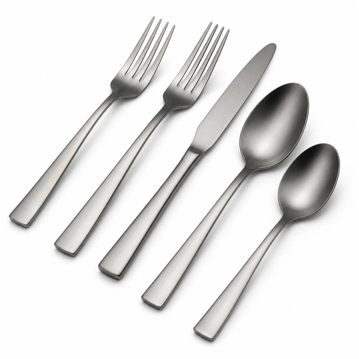 Ensemble de Couverts en Acier Inoxydable Finition Mate Argenté