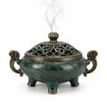 Encensoir Traditionnel Asiatique en Bronze et Vert