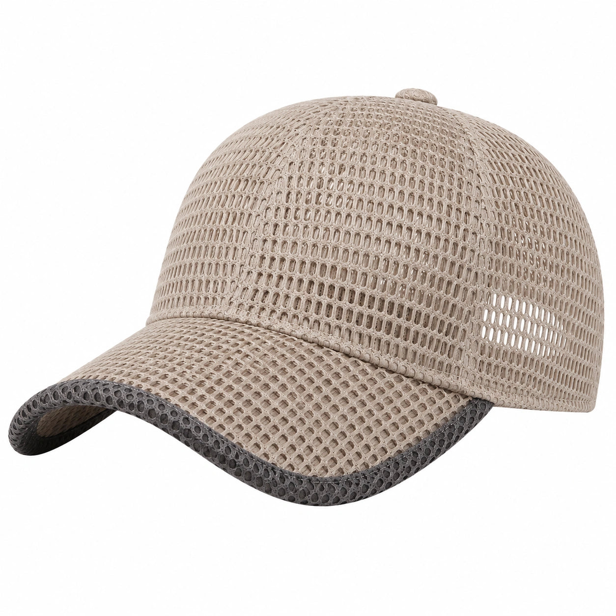 Casquette en maille respirante beige et gris