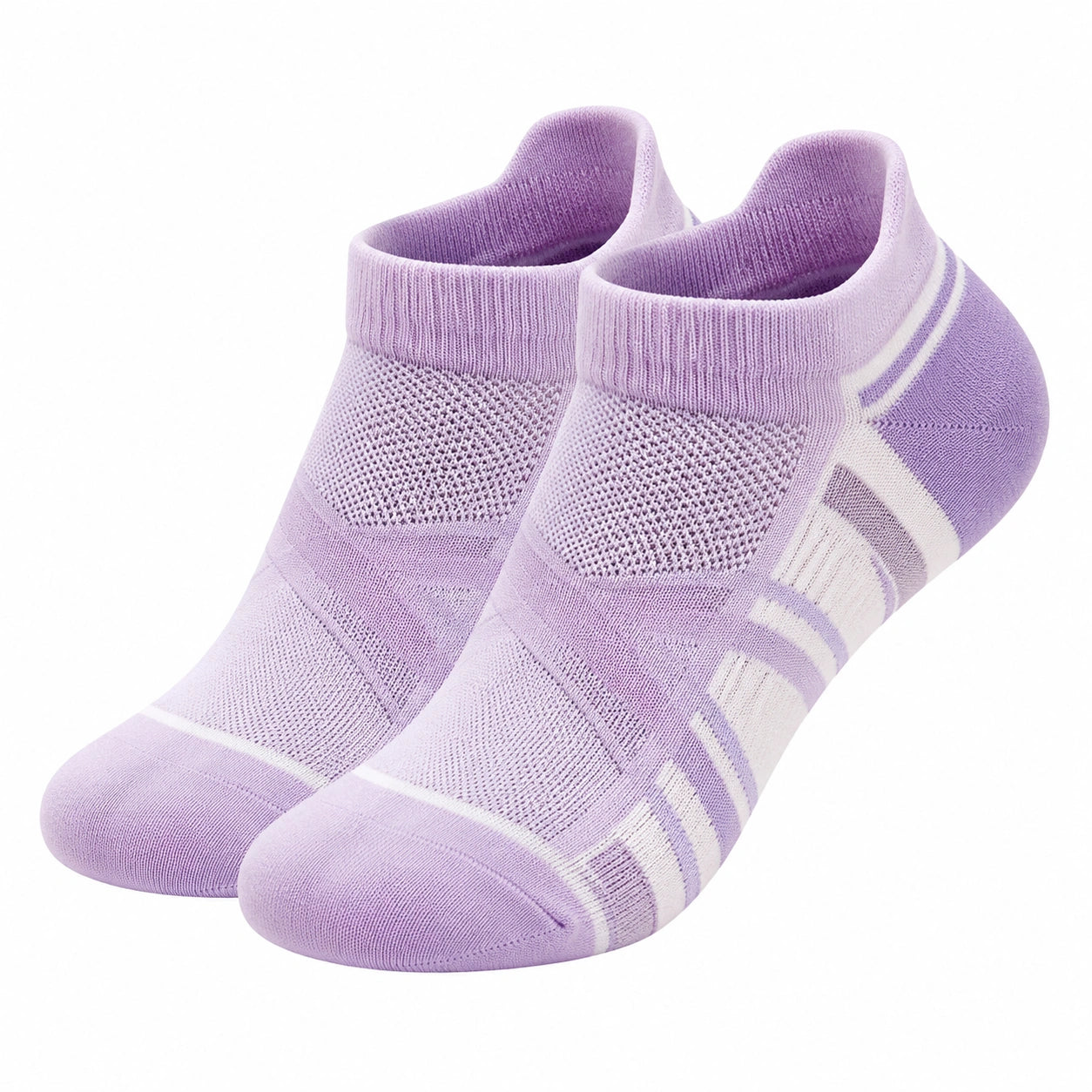 Chaussettes Courtes de Sport Respirantes Femme Lilas et Blanc Taille Unique