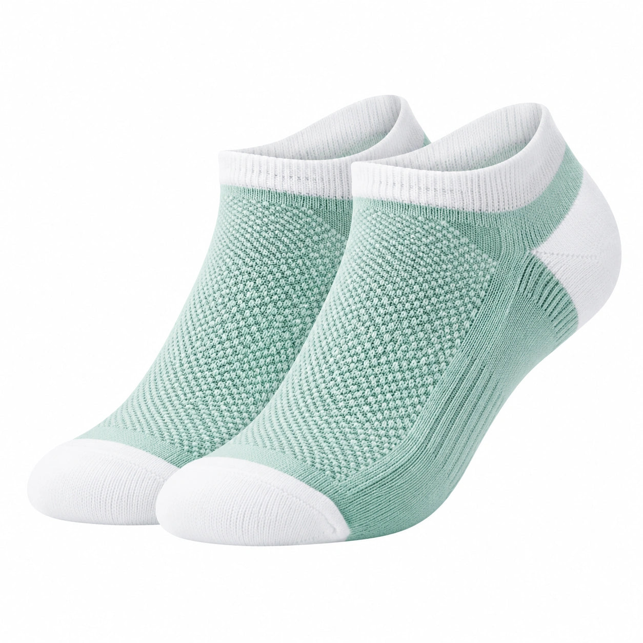 Chaussettes courtes respirantes pour adultes - Vert pastel et Blanc