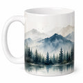 Tasse en céramique paysage de montagne 350 ml - Blanc/Bleu