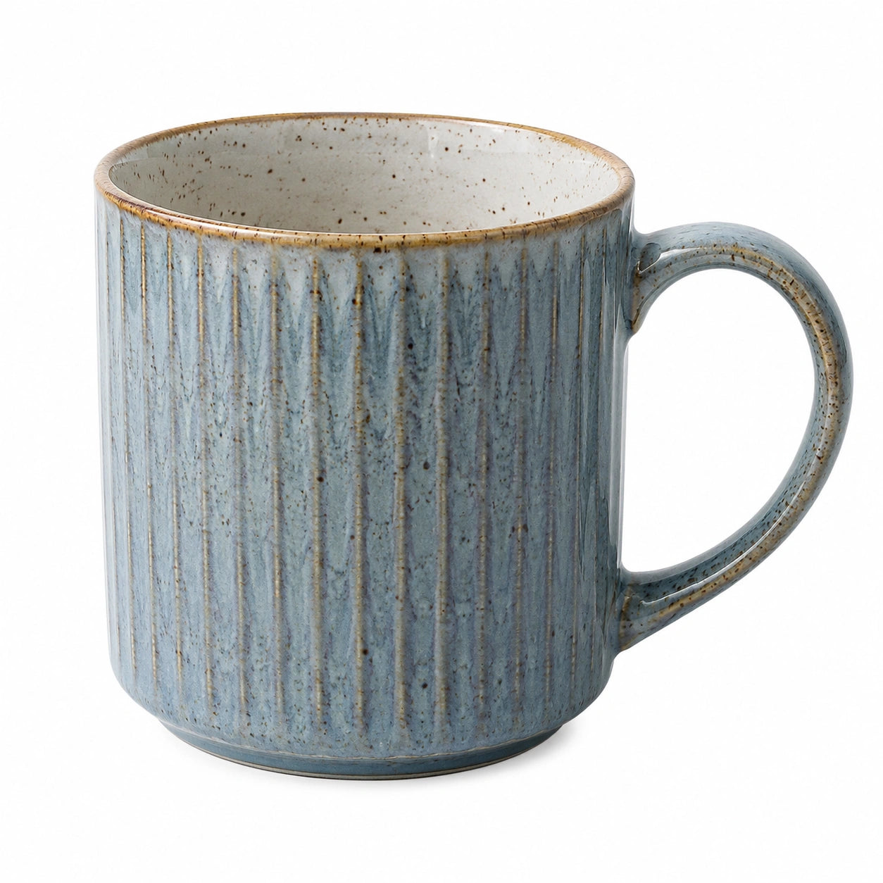 Tasse en Céramique à Rayures Bleue 350ml