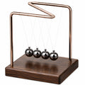 Pendule de Newton en Métal Chromé et Bois Foncé