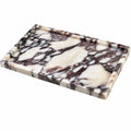 Plateau rectangulaire en marbre blanc et marron 30x20cm