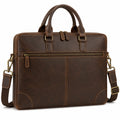 Porte-documents en cuir marron pour homme avec bandoulière