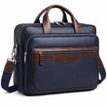 Sacoche d'ordinateur portable bleu et marron avec bandoulière