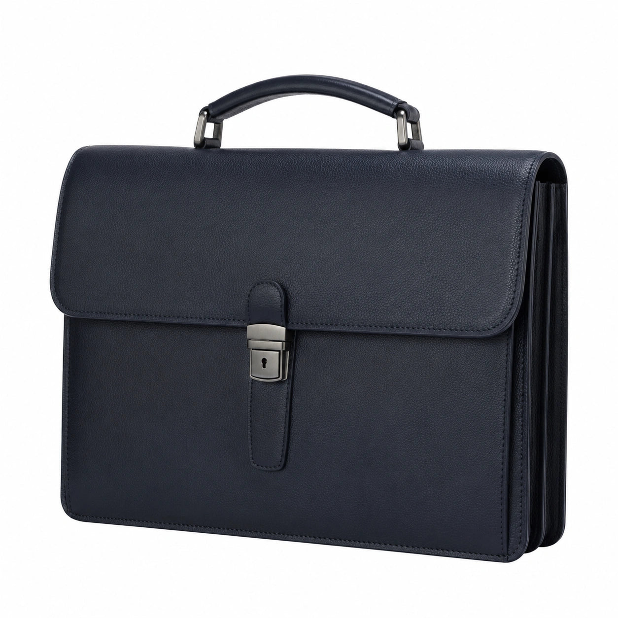 Porte-documents bleu marine avec serrure
