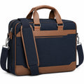 Sacoche pour ordinateur portable 15 pouces bleu marine et marron