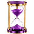 Sablier Décoratif en Verre Violet et Or à 30 Minutes
