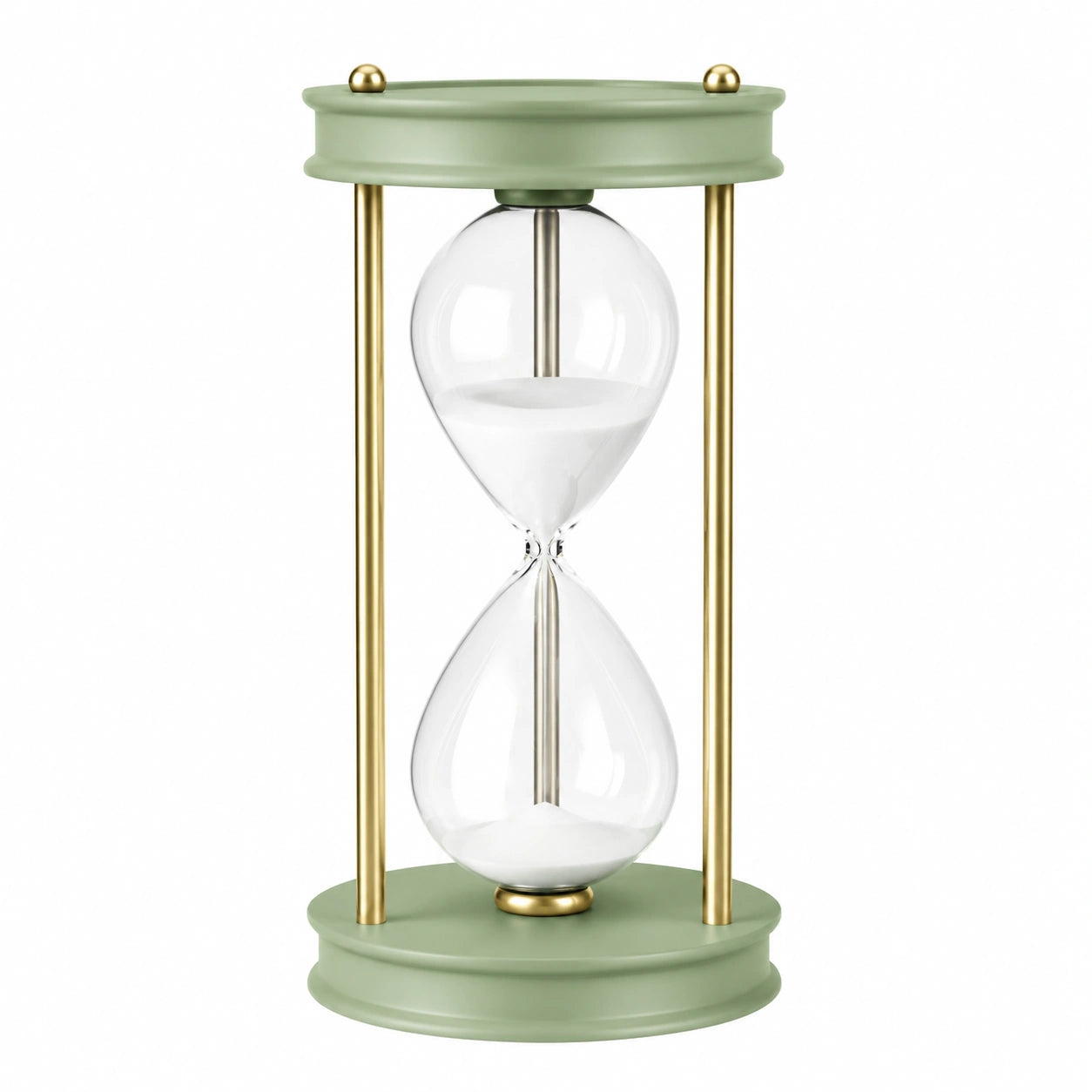 Sablier décoratif moderne en vert et or avec durée de 60 minutes